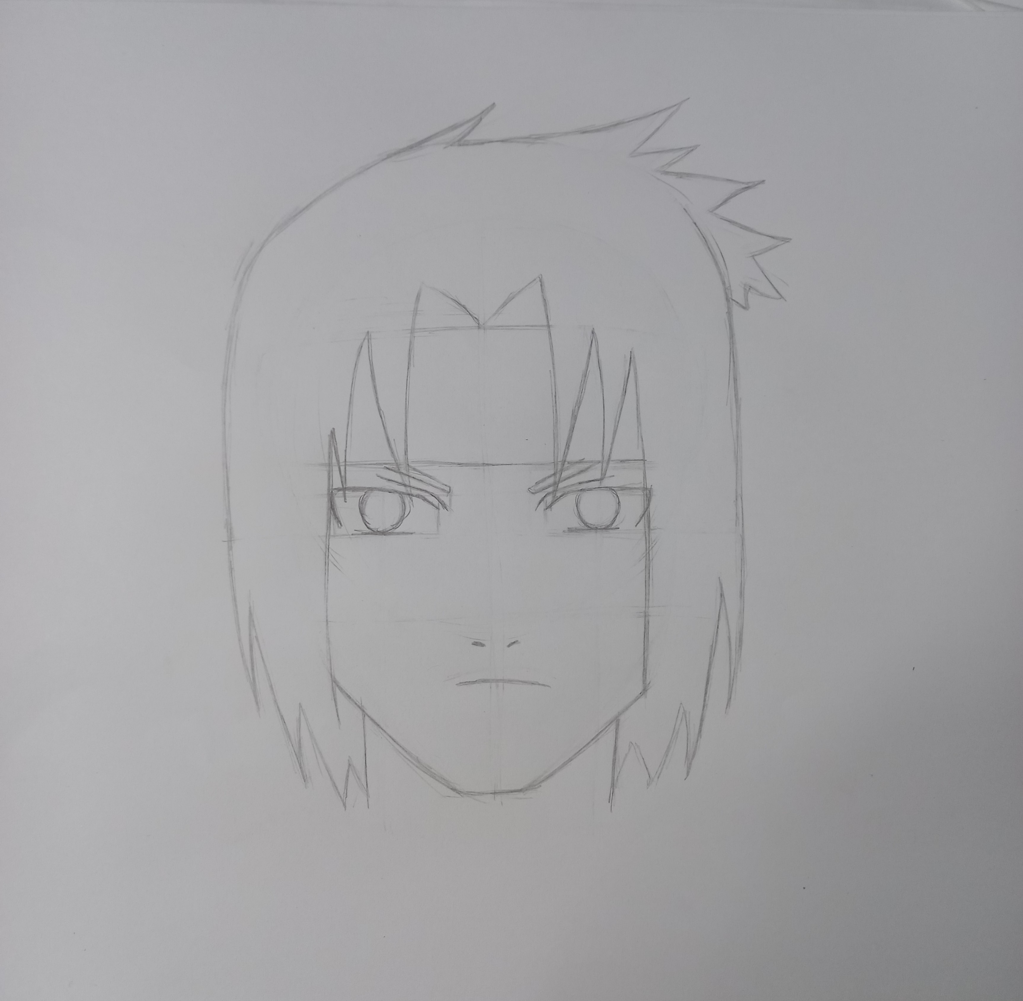 Desenhando Sasuke Uchiha passo a passo 